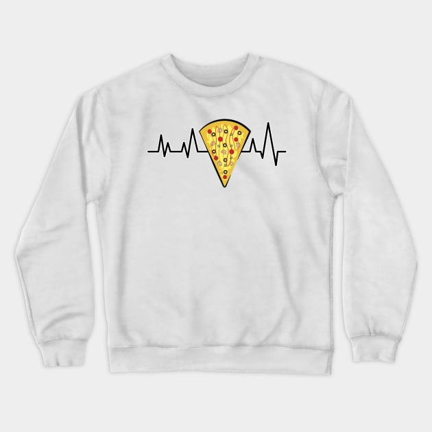 Heartbeat Pulse - Pizza Slice Crewneck Sweatshirt by DesignWood Atelier